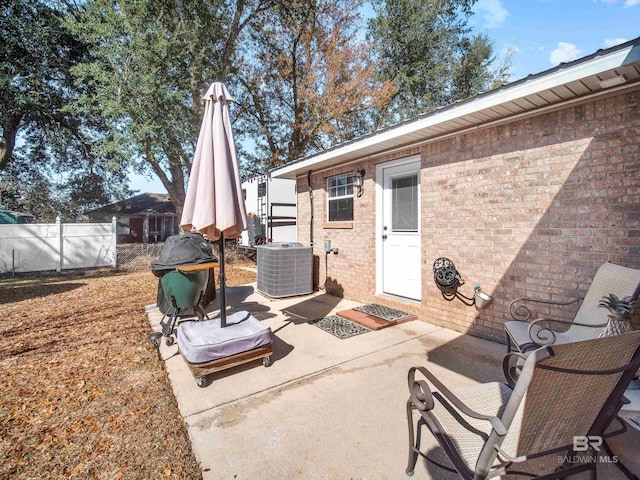 view of patio featuring central AC