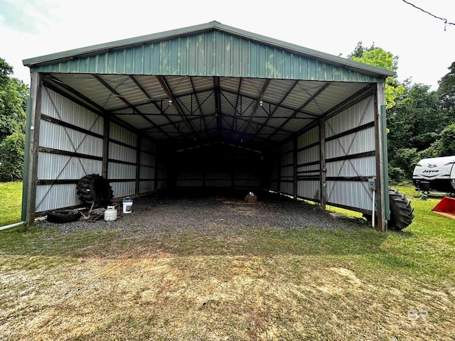 view of pole building with a detached carport