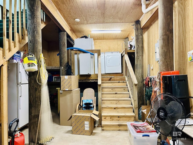 storage room featuring washer / dryer