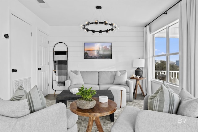 living room featuring hardwood / wood-style floors