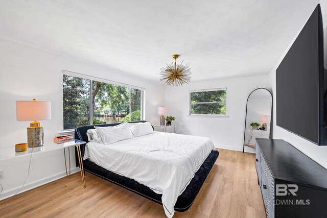 bedroom featuring light hardwood / wood-style flooring