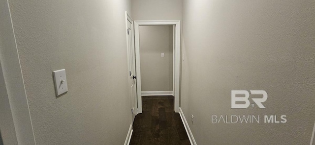 hallway featuring dark hardwood / wood-style floors