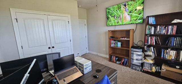 office with carpet floors