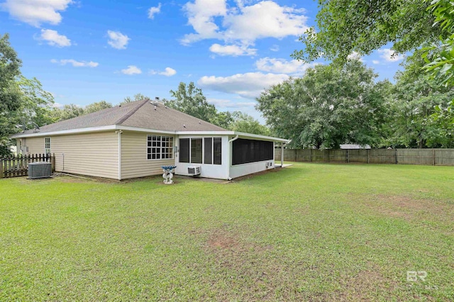 25779 Austin Rd, Daphne, AL 36526 - back of property featuring a sunroom and central air condition unit