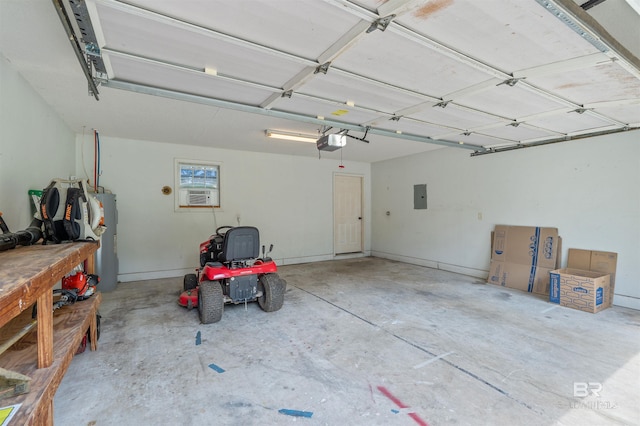 25779 Austin Rd, Daphne, AL 36526 - garage featuring a garage door opener, electric water heater, electric panel, and cooling unit