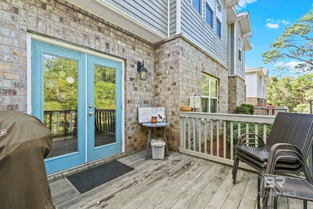 deck with french doors