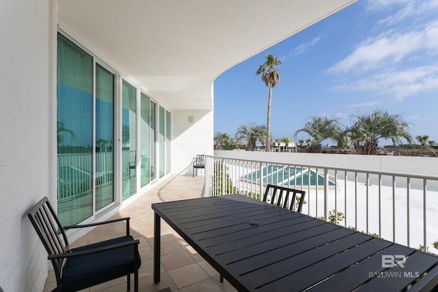 balcony with a swimming pool