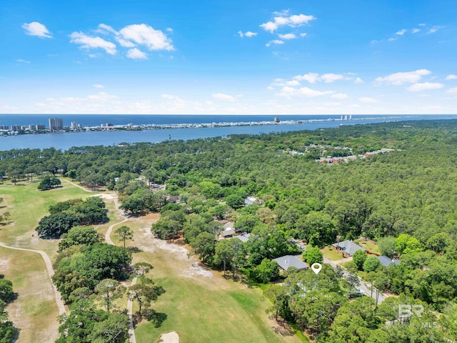 1352 W Fairway Dr, Gulf Shores, AL 36542 - aerial view featuring a water view and a forest view