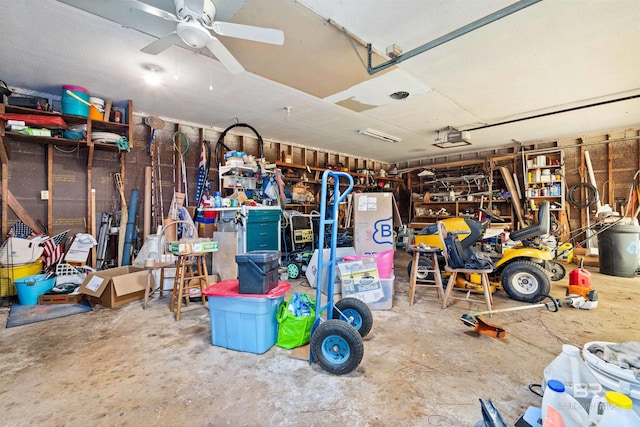 1101 Alabama Ave, Dauphin Island, AL 36528 - garage with ceiling fan