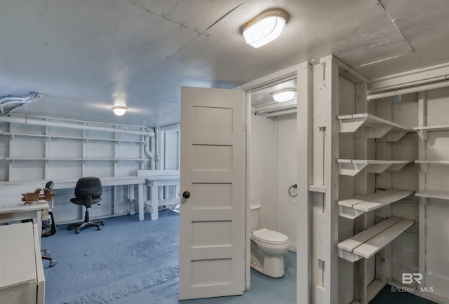 interior space with concrete floors