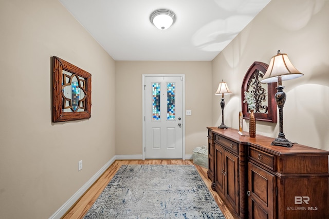 foyer entrance featuring light hardwood / wood-style floors