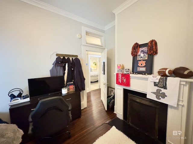 900 Hand Ave, Bay Minette, AL 36507 - office with ornamental molding and dark wood-type flooring