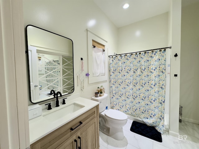 900 Hand Ave, Bay Minette, AL 36507 - bathroom featuring vanity, toilet, and recessed lighting