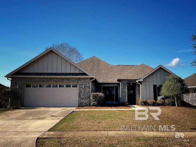 single story home with a garage