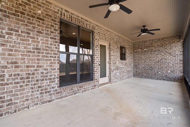 view of patio with ceiling fan