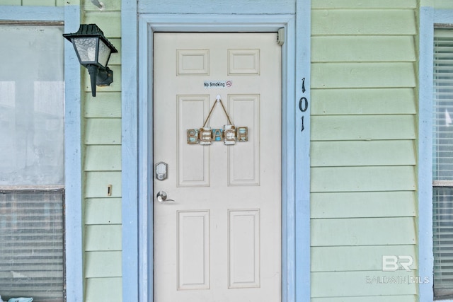 view of doorway to property