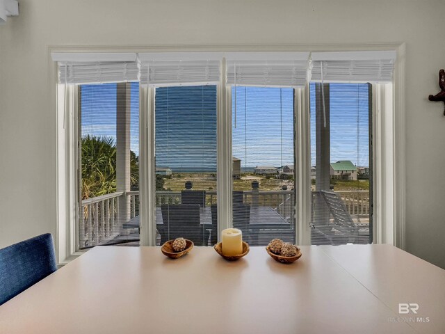 dining space with plenty of natural light