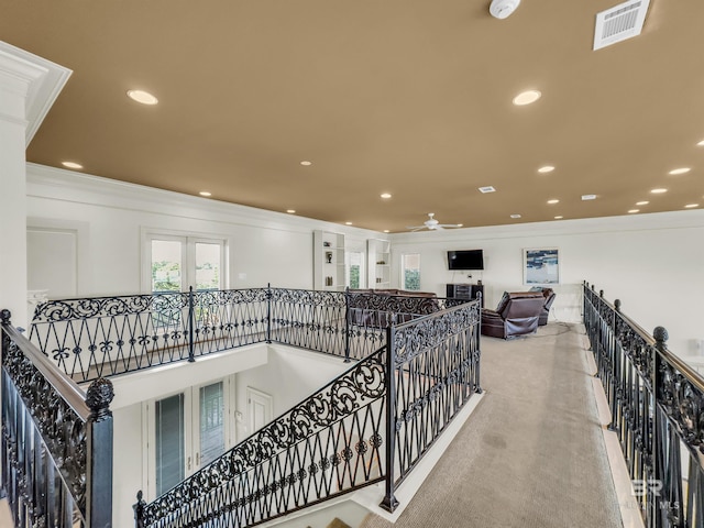 interior space featuring crown molding