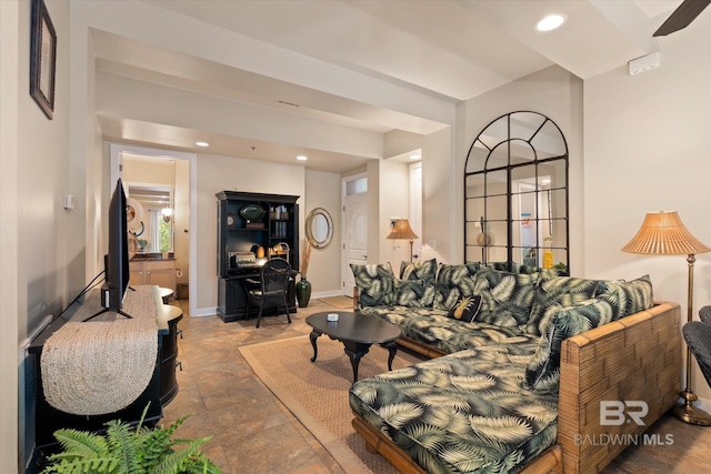 1430 Regency Rd Unit C103, Gulf Shores, AL 36542 - living area featuring recessed lighting and stone finish floors