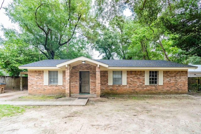 view of single story home