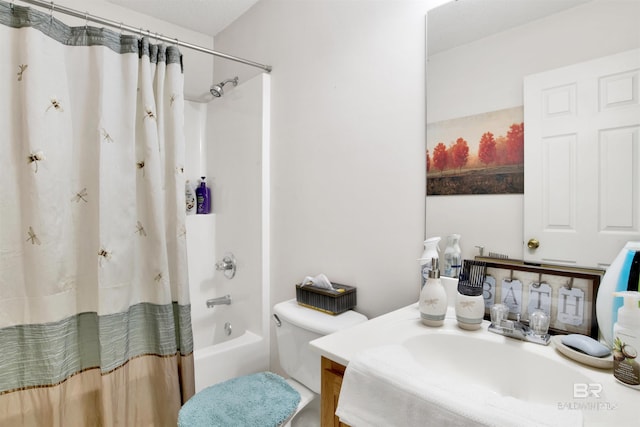 bathroom with vanity and shower / tub combo