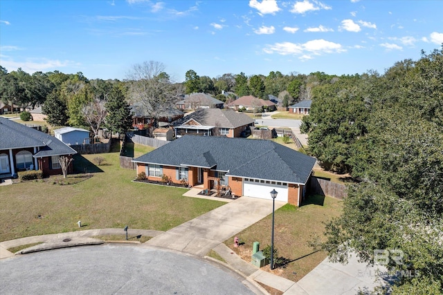 drone / aerial view featuring a residential view