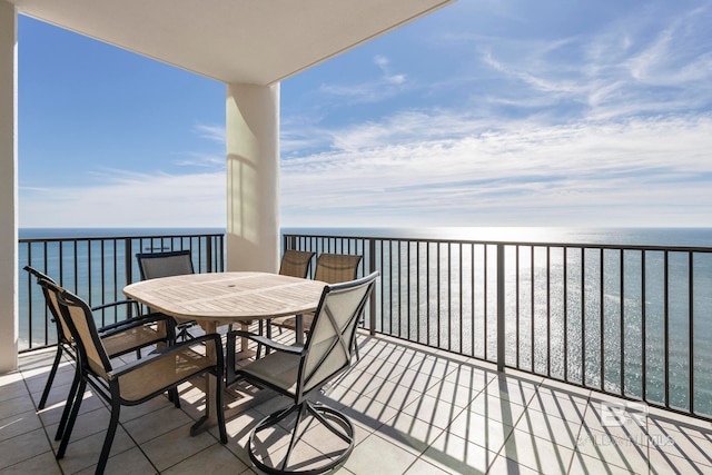 balcony with a water view