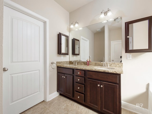 bathroom featuring tile patterned flooring and vanity