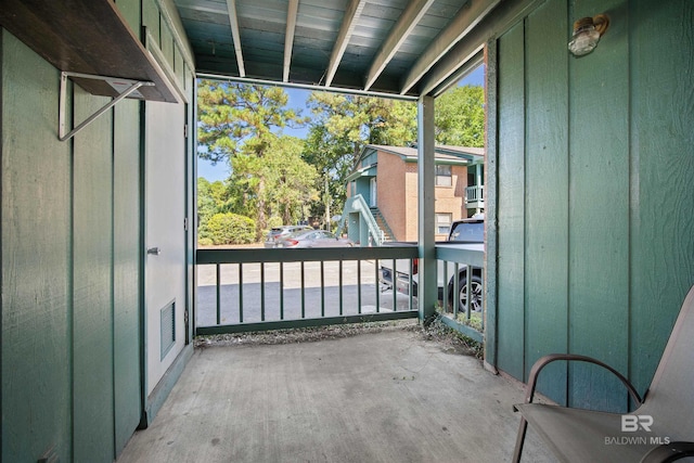 view of unfurnished sunroom