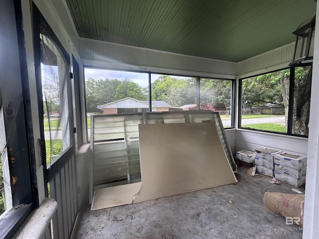 view of unfurnished sunroom