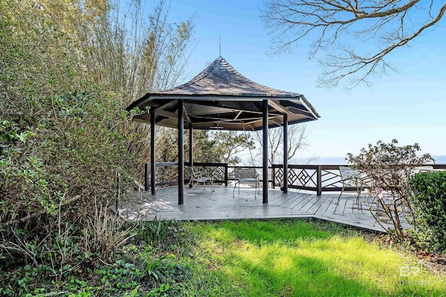 deck with a gazebo