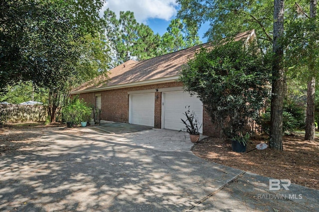 view of garage