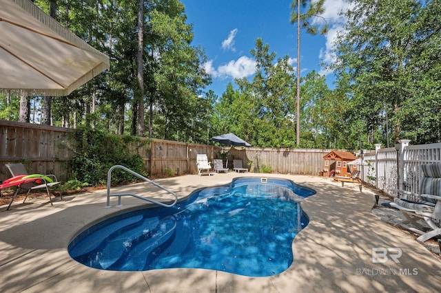 view of pool with a patio area