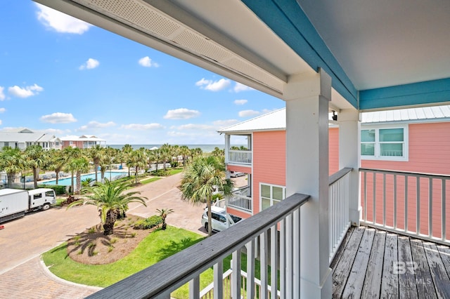 balcony with a water view