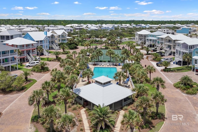 drone / aerial view with a residential view