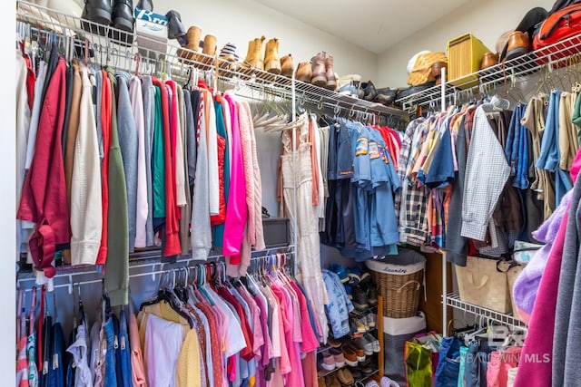 view of walk in closet