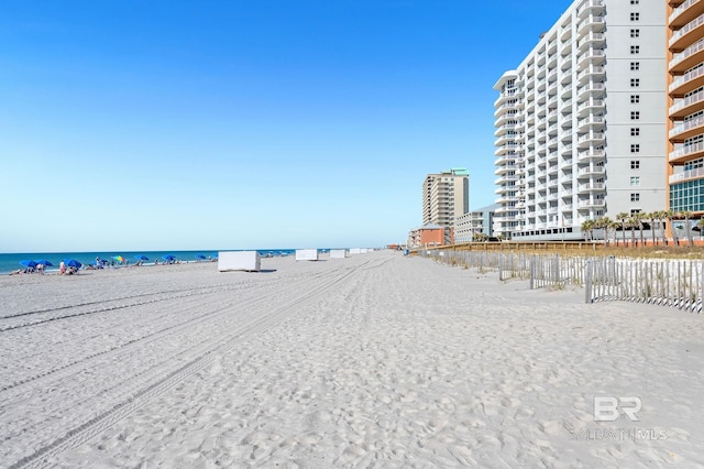 water view featuring a beach view