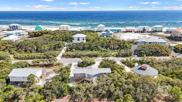 aerial view of a nearby body of water