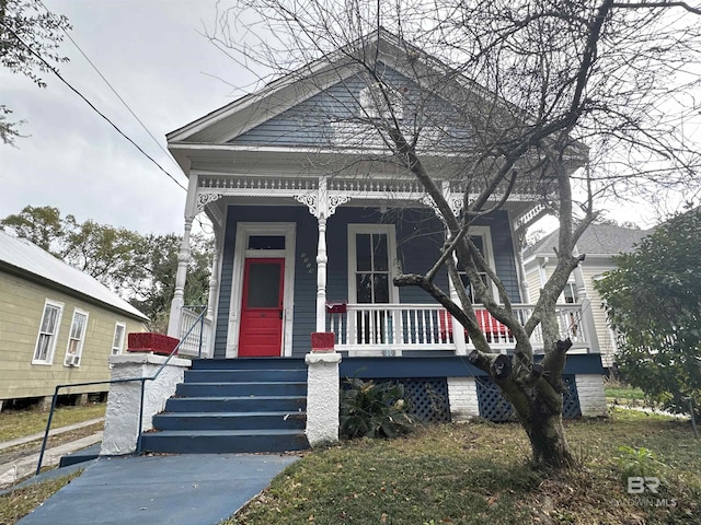 view of front of home with covered porch