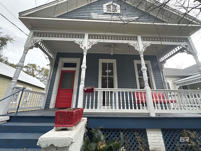 entrance to property with covered porch