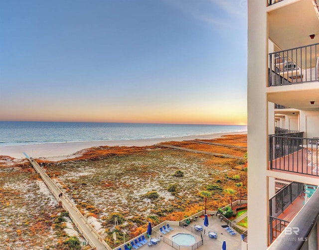 property view of water with a view of the beach