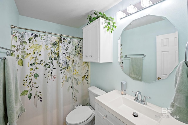 2553 Santa Rosa Dr, Lillian, AL 36549 - full bath featuring toilet, curtained shower, and vanity