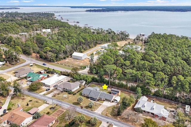 2553 Santa Rosa Dr, Lillian, AL 36549 - aerial overview of property's location with a large body of water and a forest