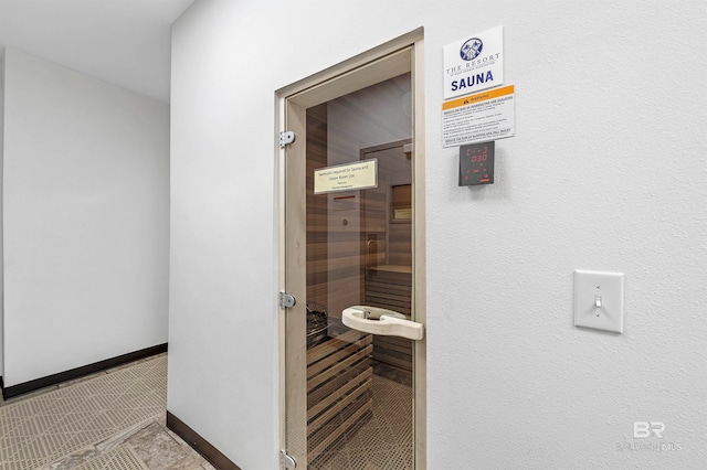 interior space featuring tile patterned flooring