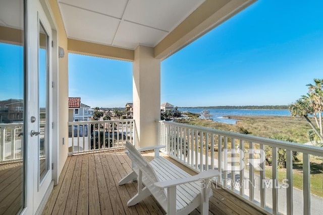 balcony with a water view