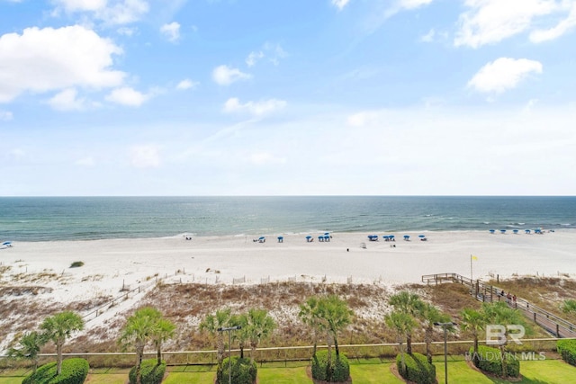 water view featuring a beach view