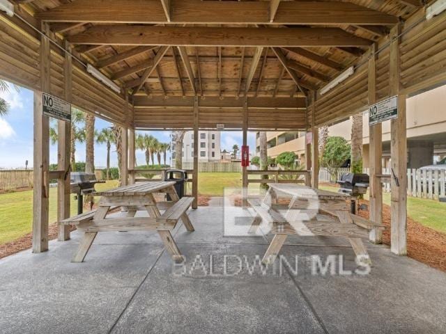 view of patio / terrace with a gazebo