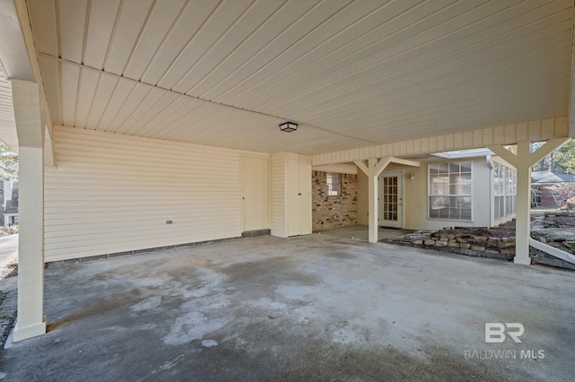 view of patio / terrace featuring a carport