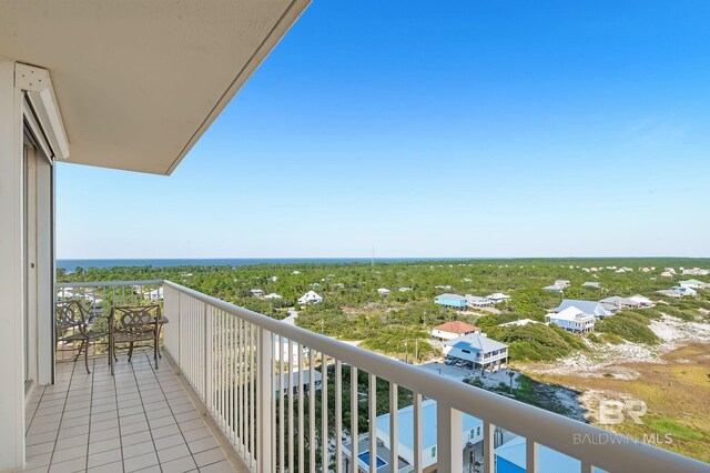 balcony with a water view