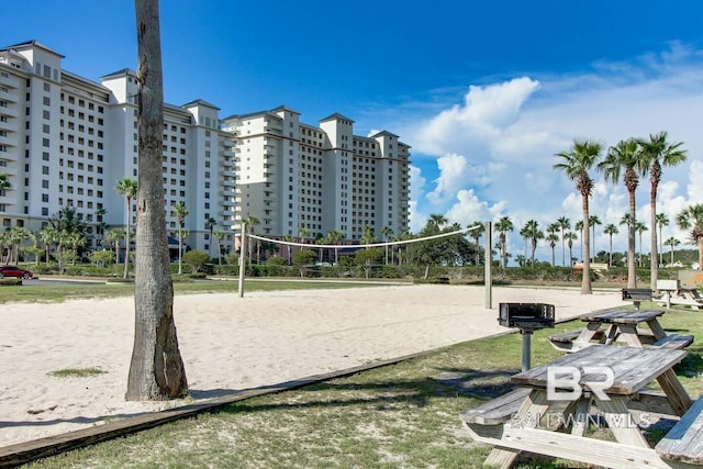 view of community featuring volleyball court